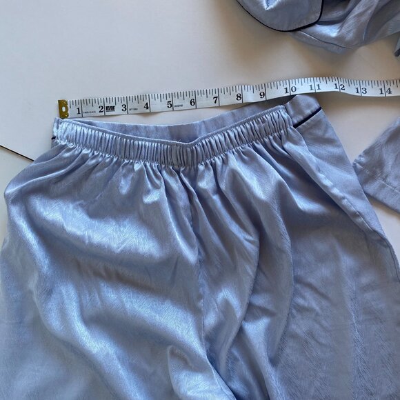 George Blue Satin Traditional Pyjamas SET Lingerie Size 6 - Picture 4 of 9